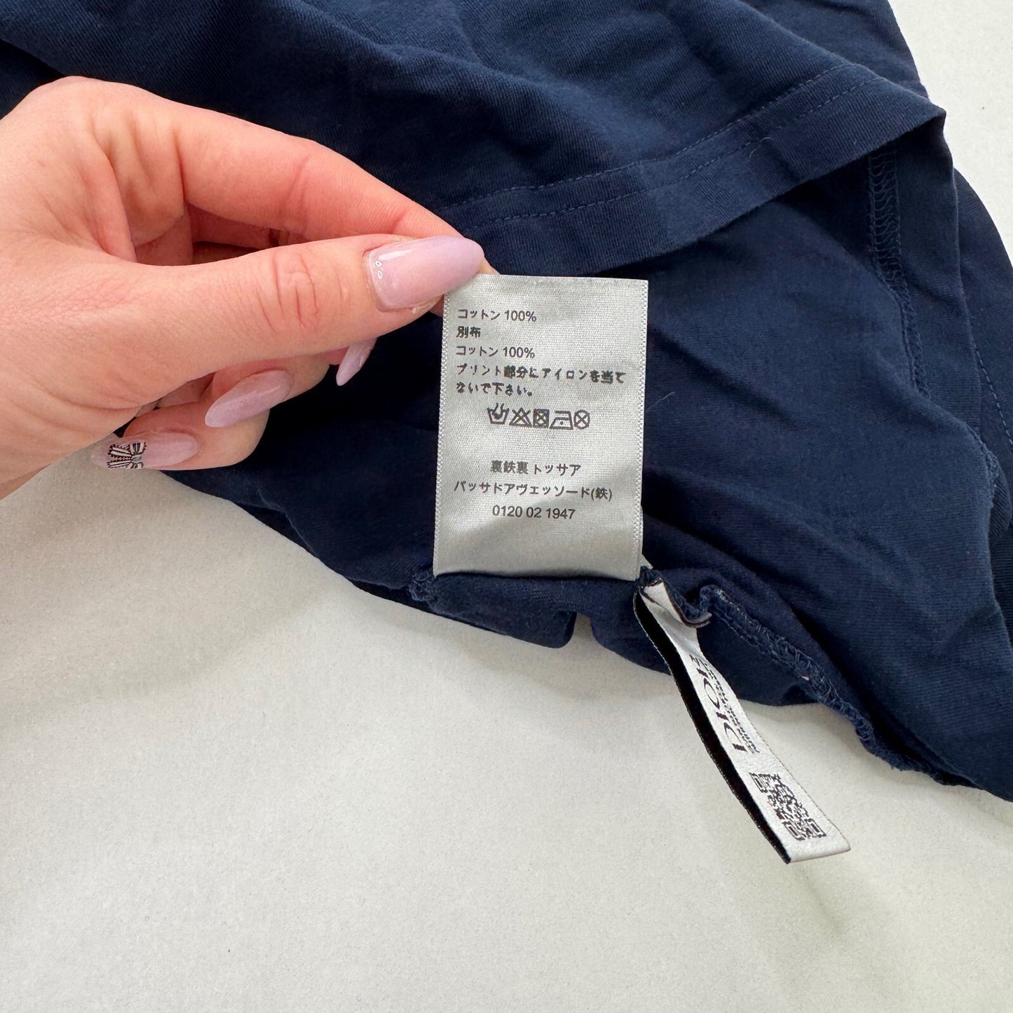 Christian Dior men's t shirt graphic print top navy colourblock