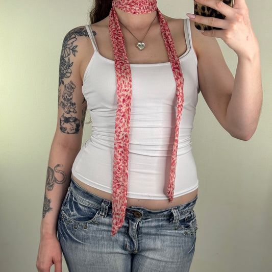 Y2K vintage scarf skinny thin sparkly pattern pink