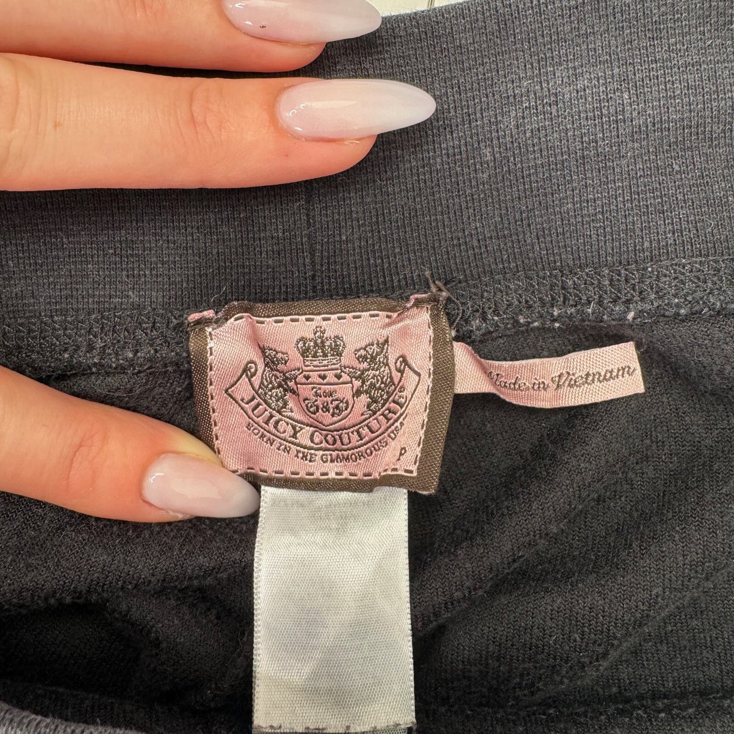 Y2K vintage Juicy Couture joggers tracksuit bottoms low rise flare rhinestone