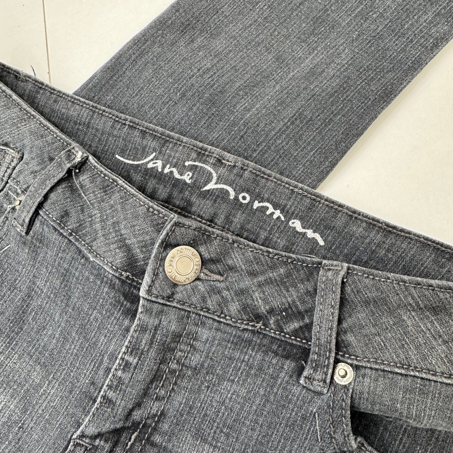Vintage Jane Norman low rise denim jeans skinny stretchy rhinestone
