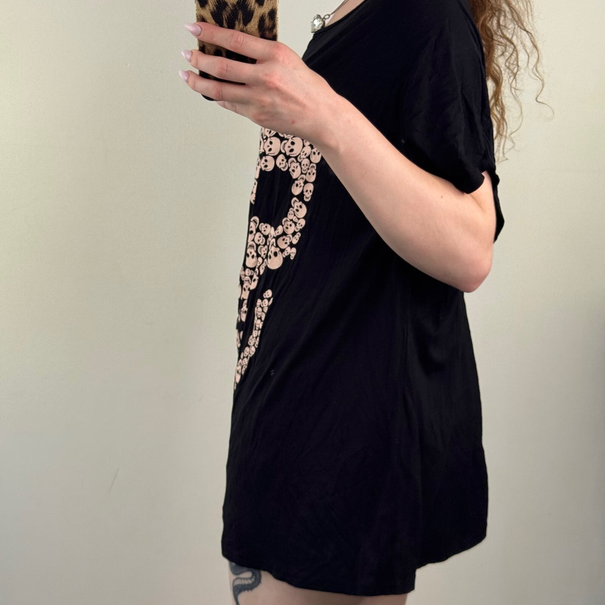 Y2K vintage batwing t-shirt short sleeve top skull graphic print baggy slouchy