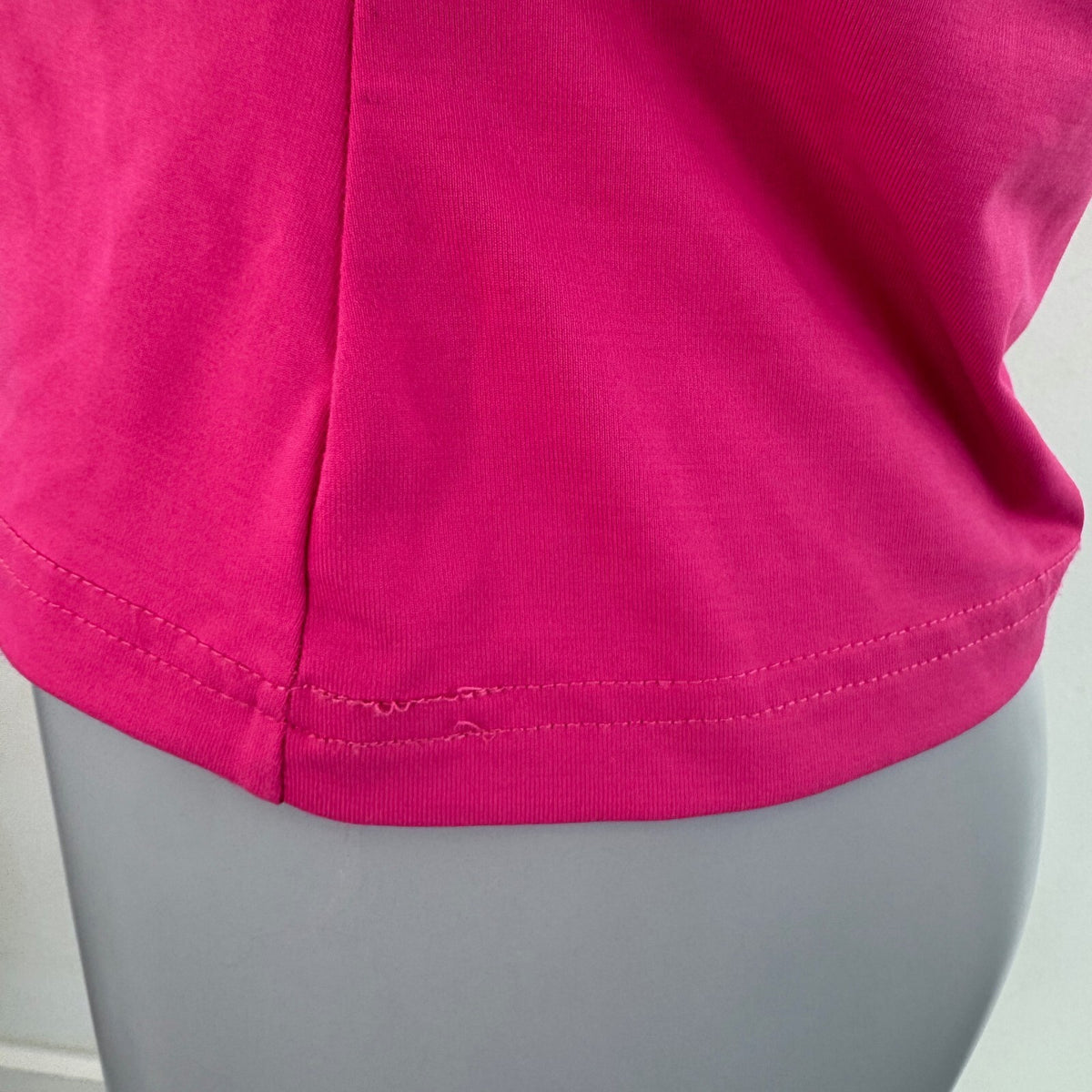 Y2K vintage tank top slinky rhinestone high neck fitted hot pink
