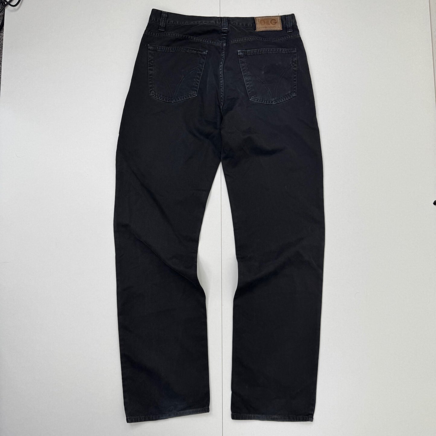 Y2K vintage Dolce & Gabbana straight leg jeans faded black denim wash