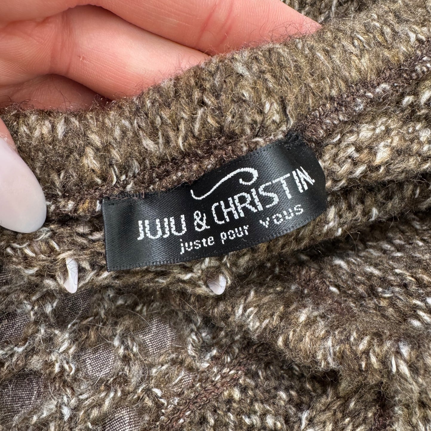 Y2K vintage Juju & Christine maxi skirt patchwork boho fairy wool knit blend