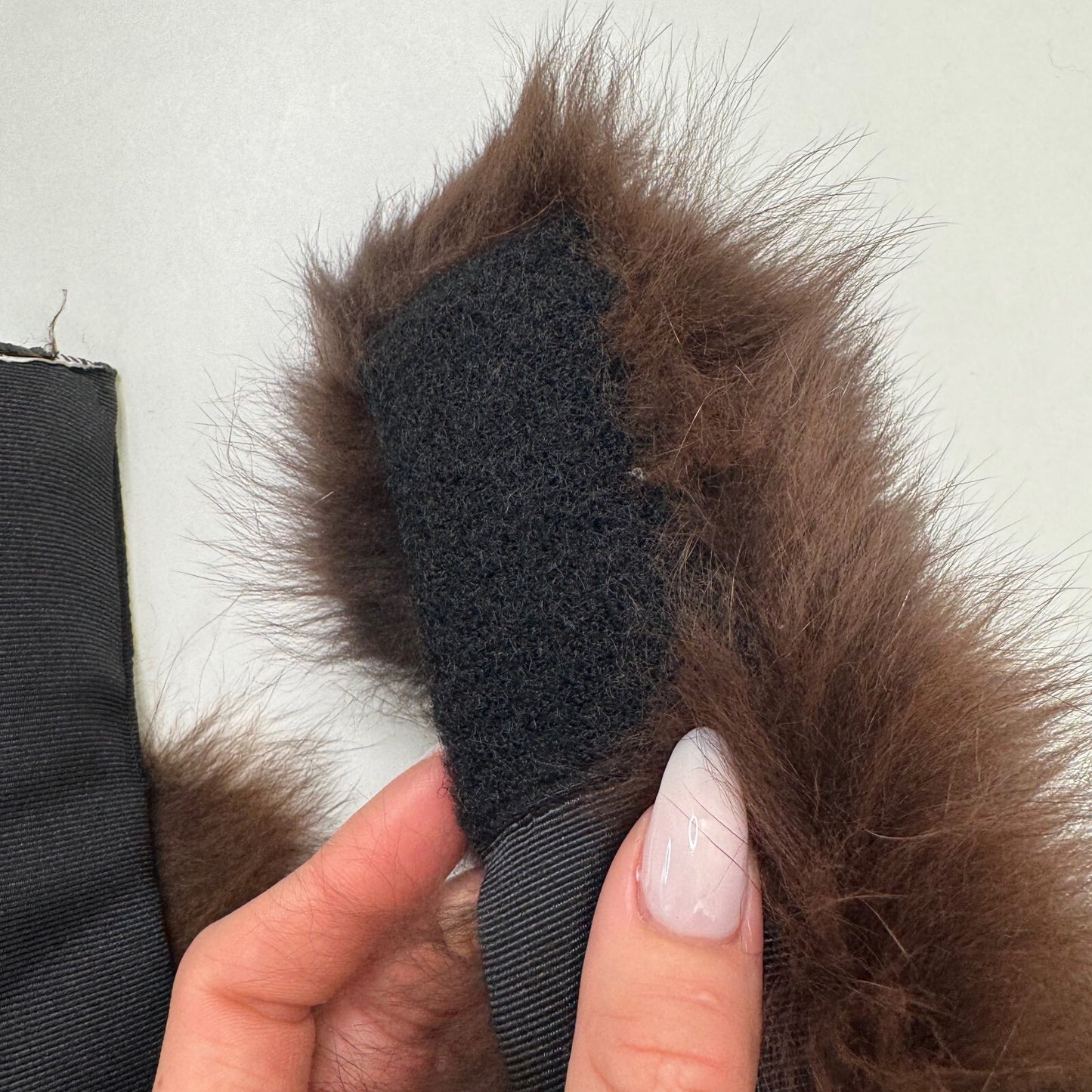 Y2K vintage genuine fur headband brown fluffy winter
