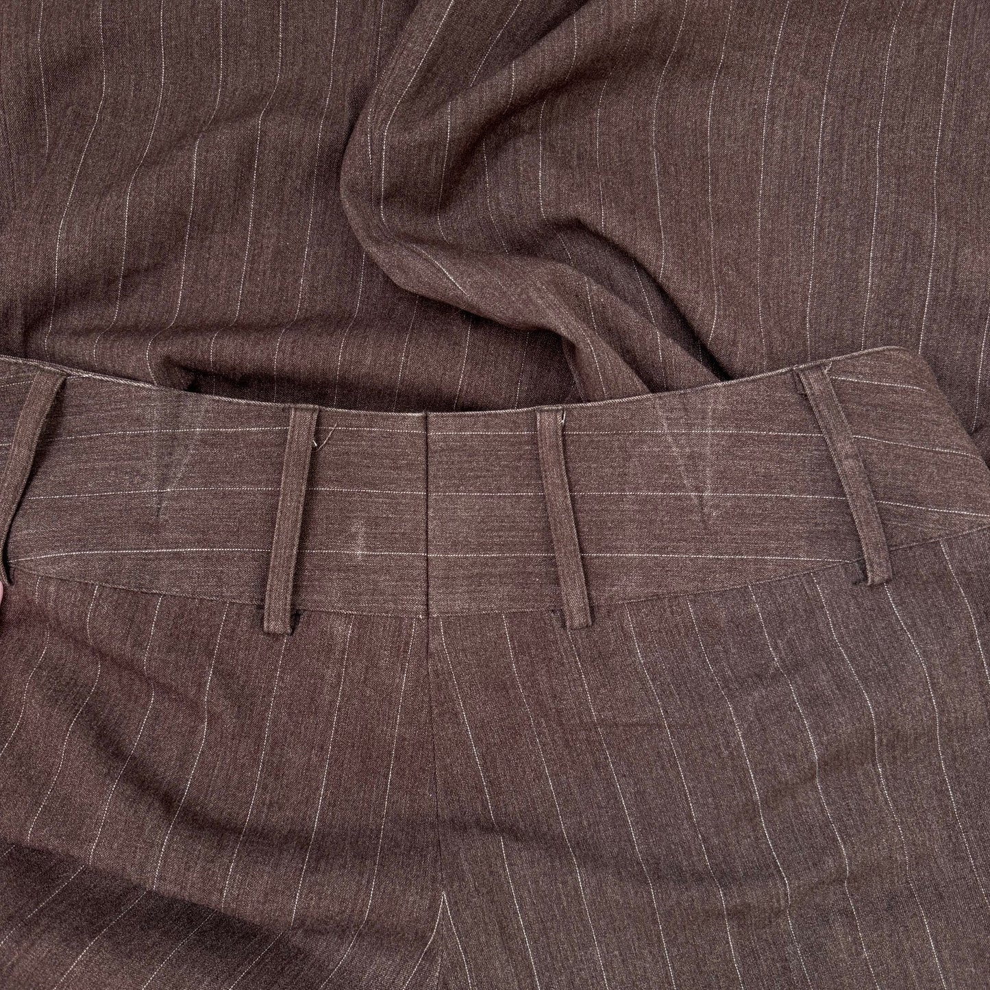 Y2K vintage tailored bootcut trousers pinstripe formal office mid rise wide leg