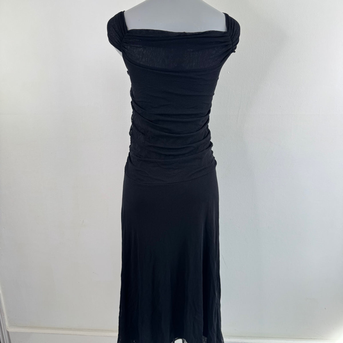 Y2K vintage Per Una mesh maxi dress fairy ruched asymmetrical floral
