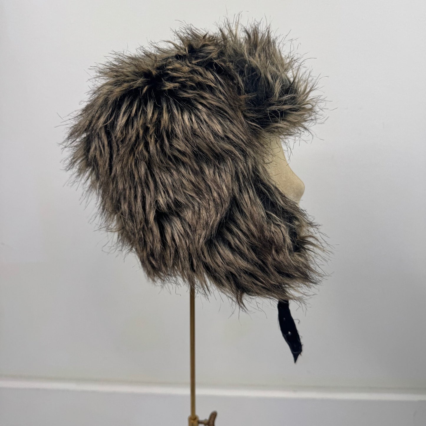 Y2K vintage faux fur trapper hat wool blend lined unisex