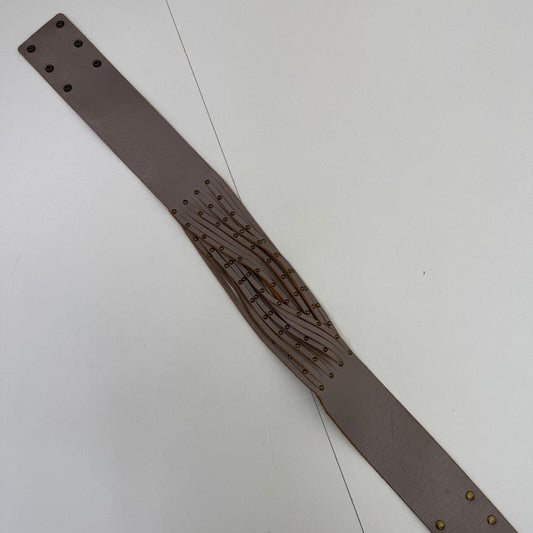 Y2K vintage belt genuine real leather chunky belt woven waist studded oversized