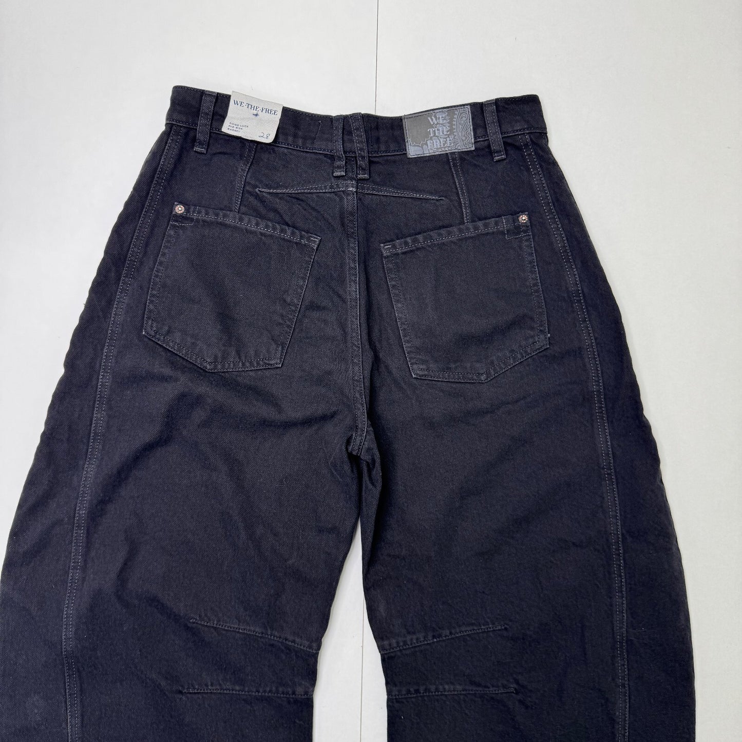 Free People barrel jeans mid rise good luck faded black