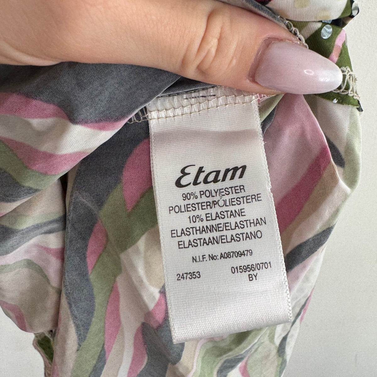 Y2K vintage tank top swirly cowl neck bow party shimmer multi going out