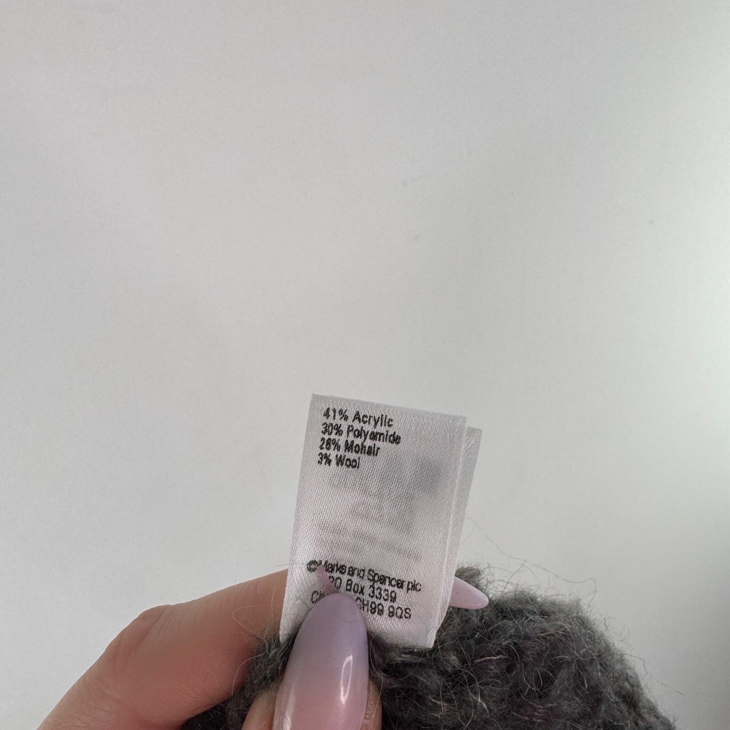 Y2K vintage Per Una scarf wool mohair blend chunky knit fringe sheer