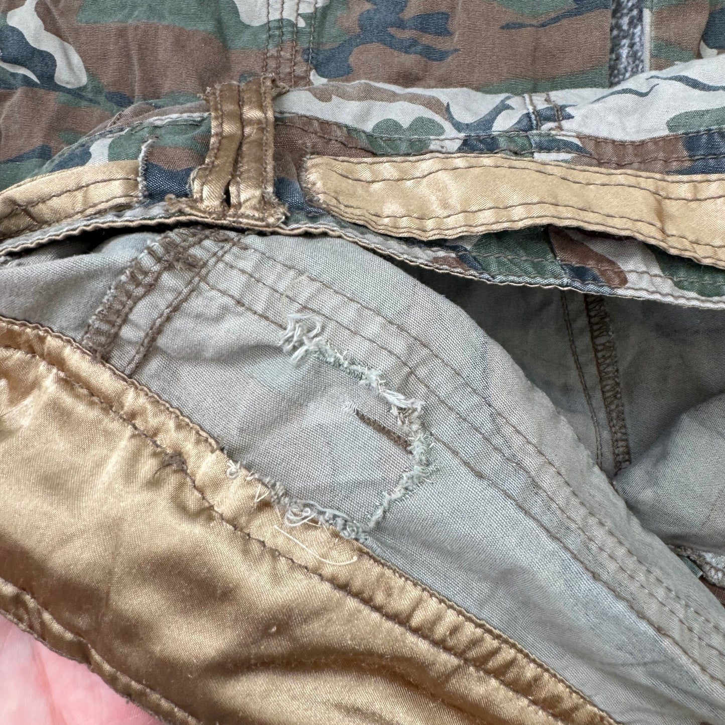 Y2K vintage Punkyfish cargo trousers baggy embroidered low rise camo patchwork