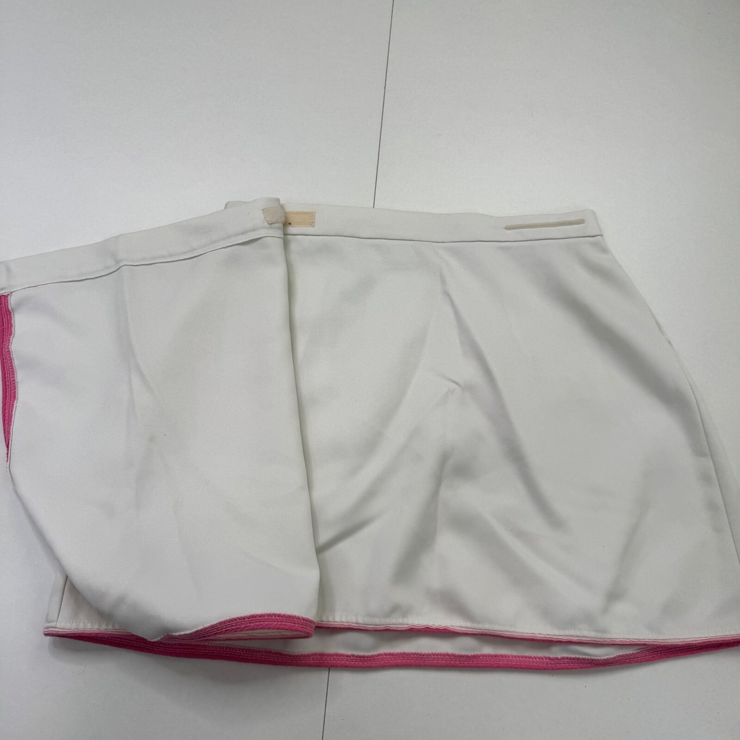 Vintage 80s Fred Perry Tennis Wrap Mini Skirt White Pink Made in England