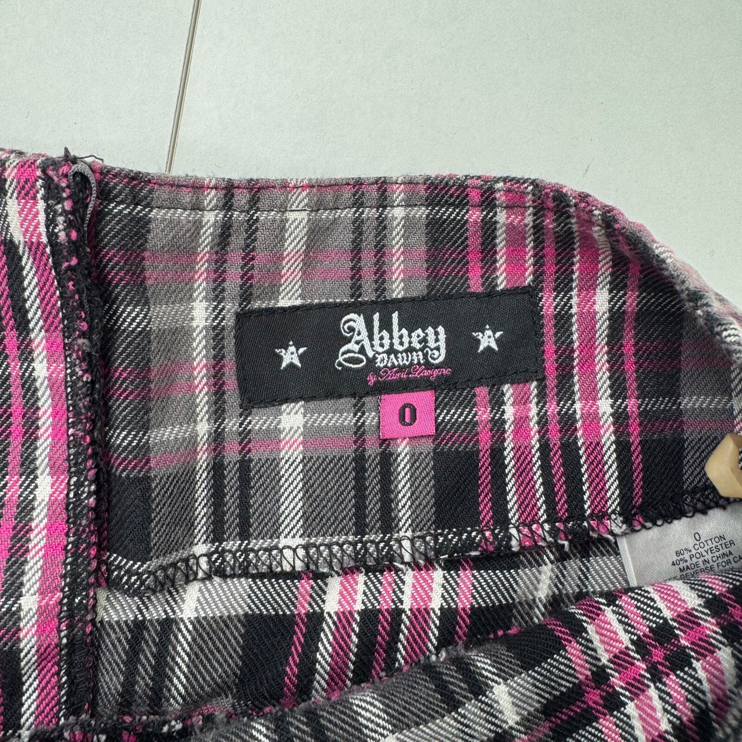 Y2K vintage Abbey Dawn by Avril Lavigne mini skirt tartan check pleated studded