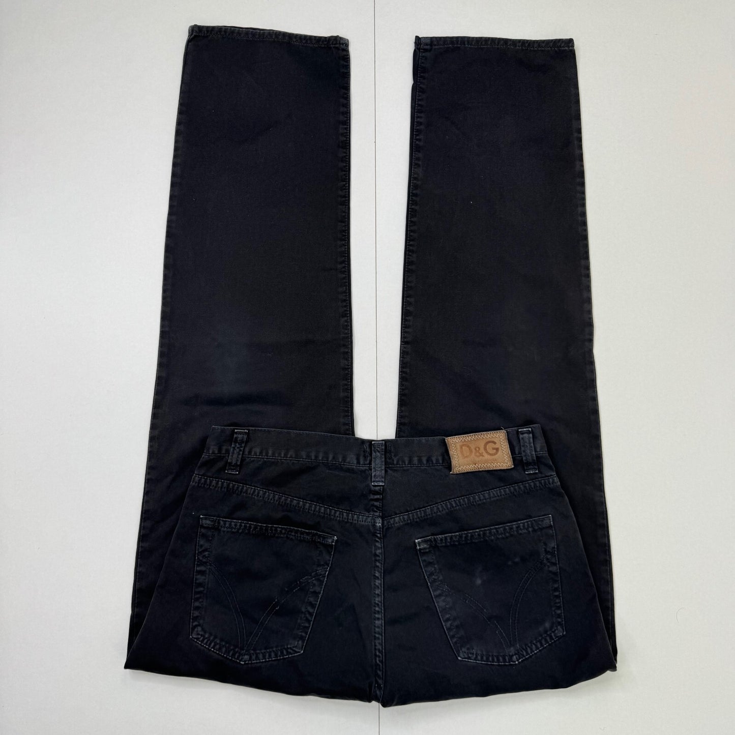 Y2K vintage Dolce & Gabbana straight leg jeans faded black denim wash