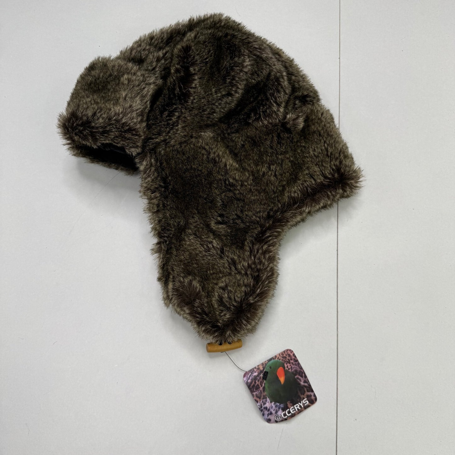 Y2K vintage trapper hat faux fur dark brown unisex