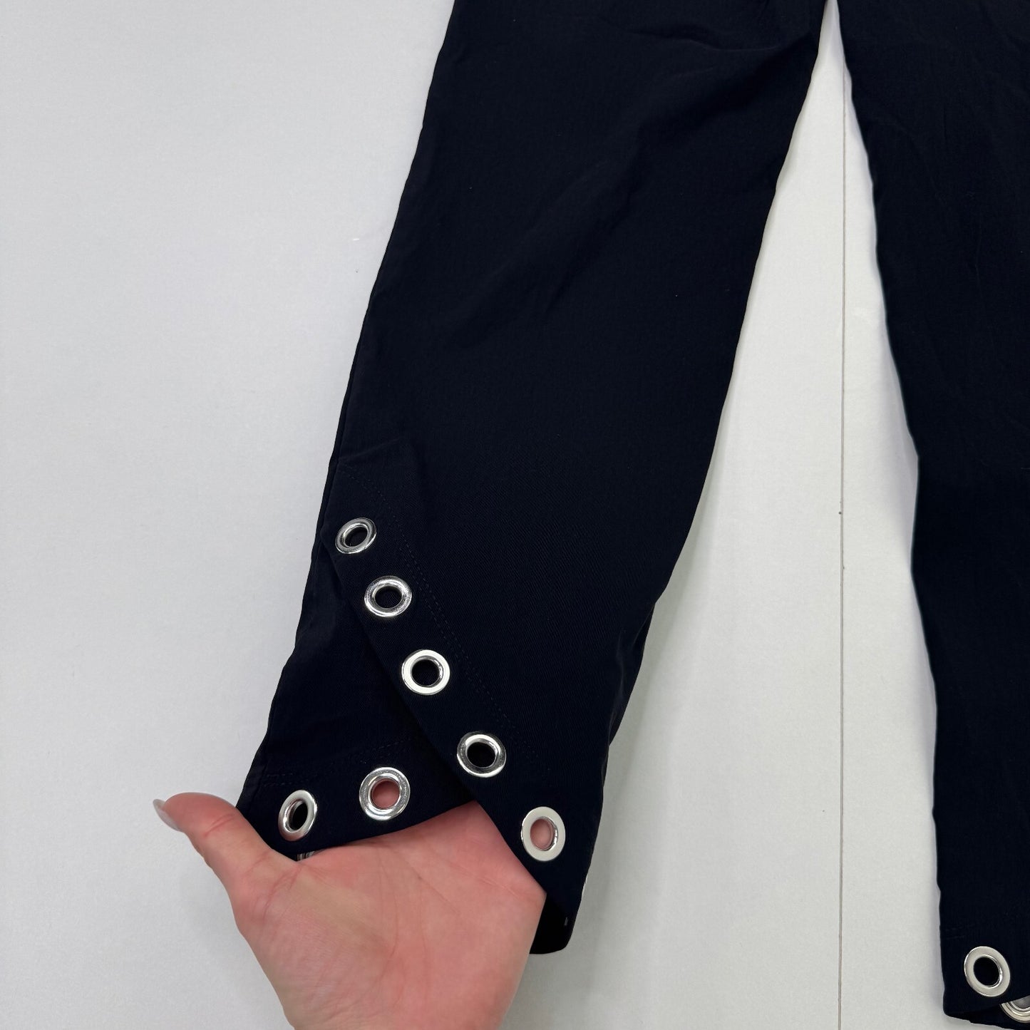 Y2K vintage capri trousers cropped grommet fitted stretchy