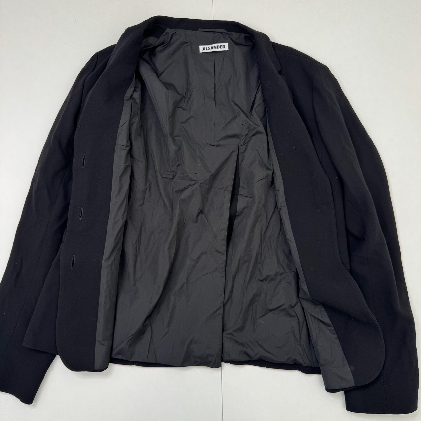 Vintage Jil Sander blazer jacket wool/ silk blend tailored button up v neck