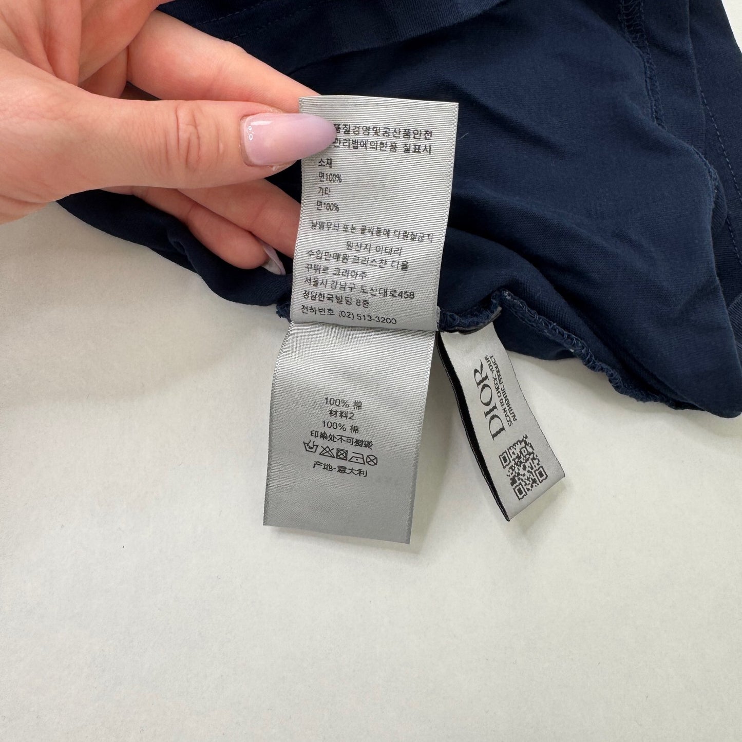 Christian Dior men's t shirt graphic print top navy colourblock
