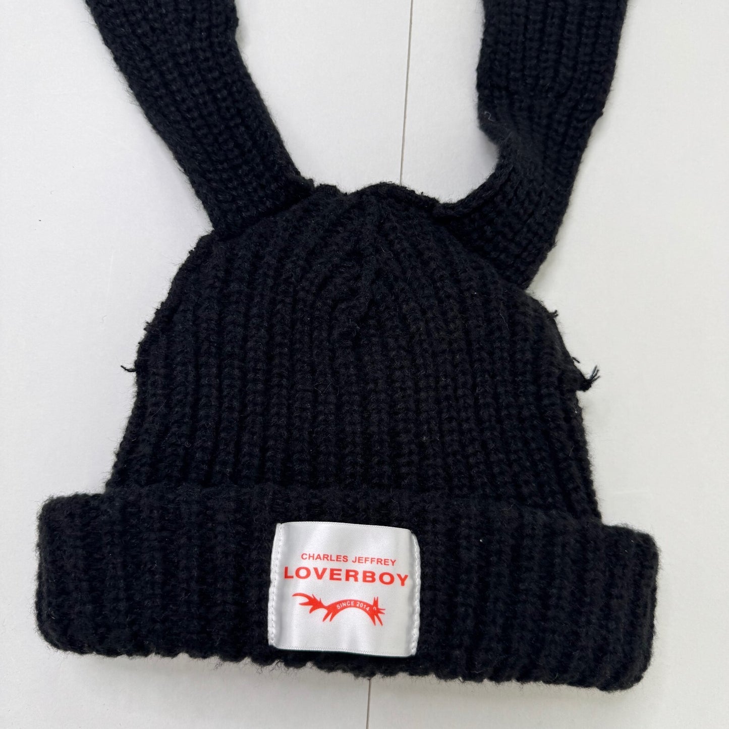 Charles Jeffrey Loverboy chunky rabbit beanie hat black