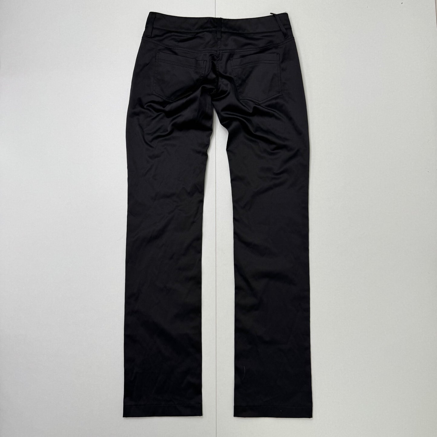 Y2K vintage ultra low rise tailored trousers straight leg formal shiny stretchy