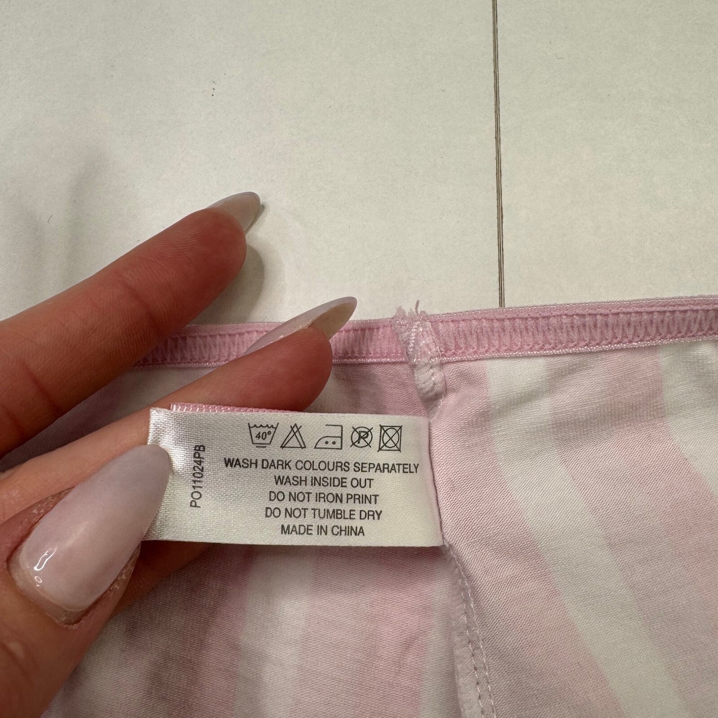 Y2K vintage Playboy knickers pants stripe pink white bow