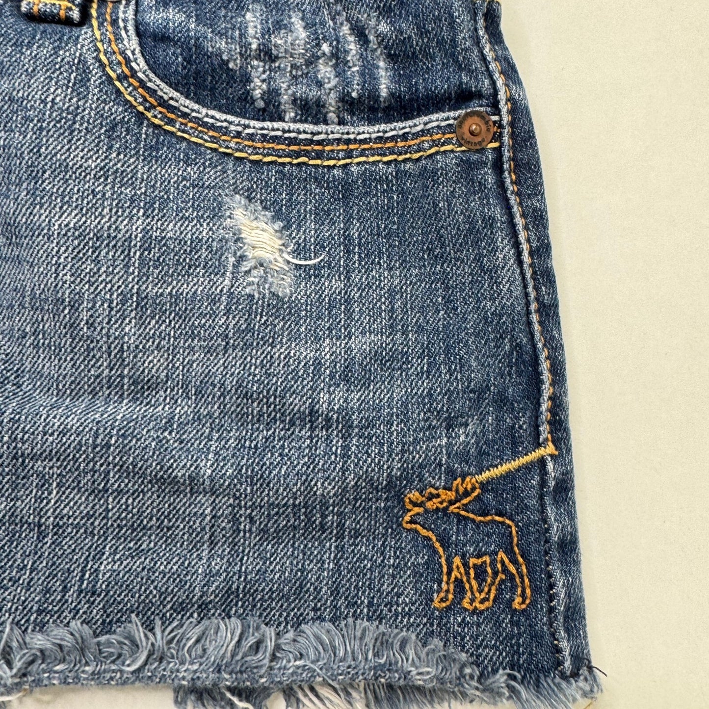 Y2K vintage Abercrombie & Fitch mini skirt low rise denim distressed