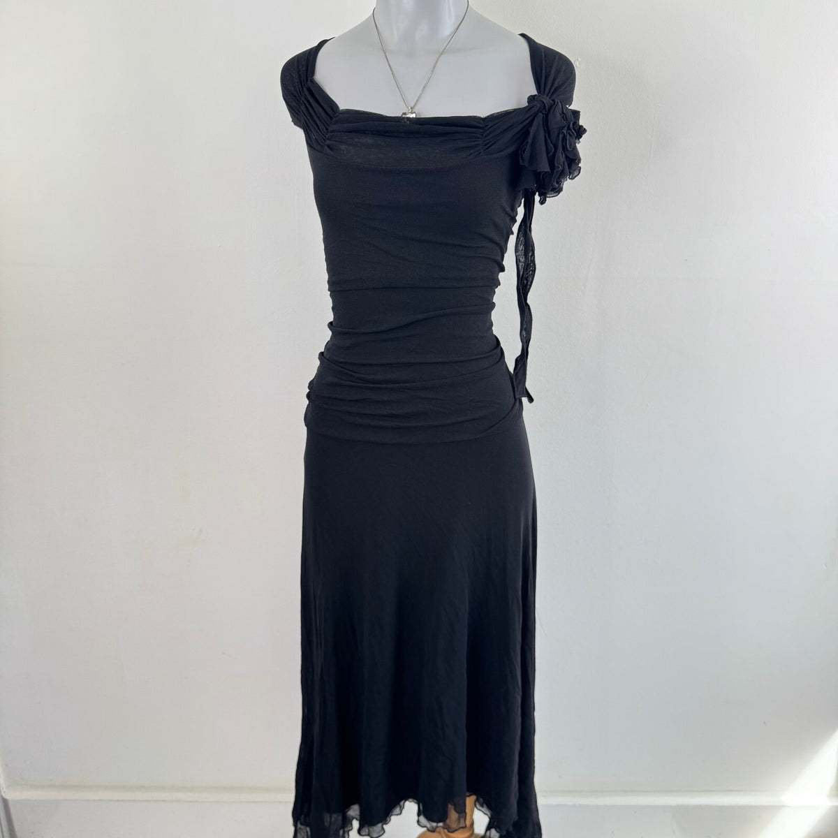 Y2K vintage Per Una mesh maxi dress fairy ruched asymmetrical floral