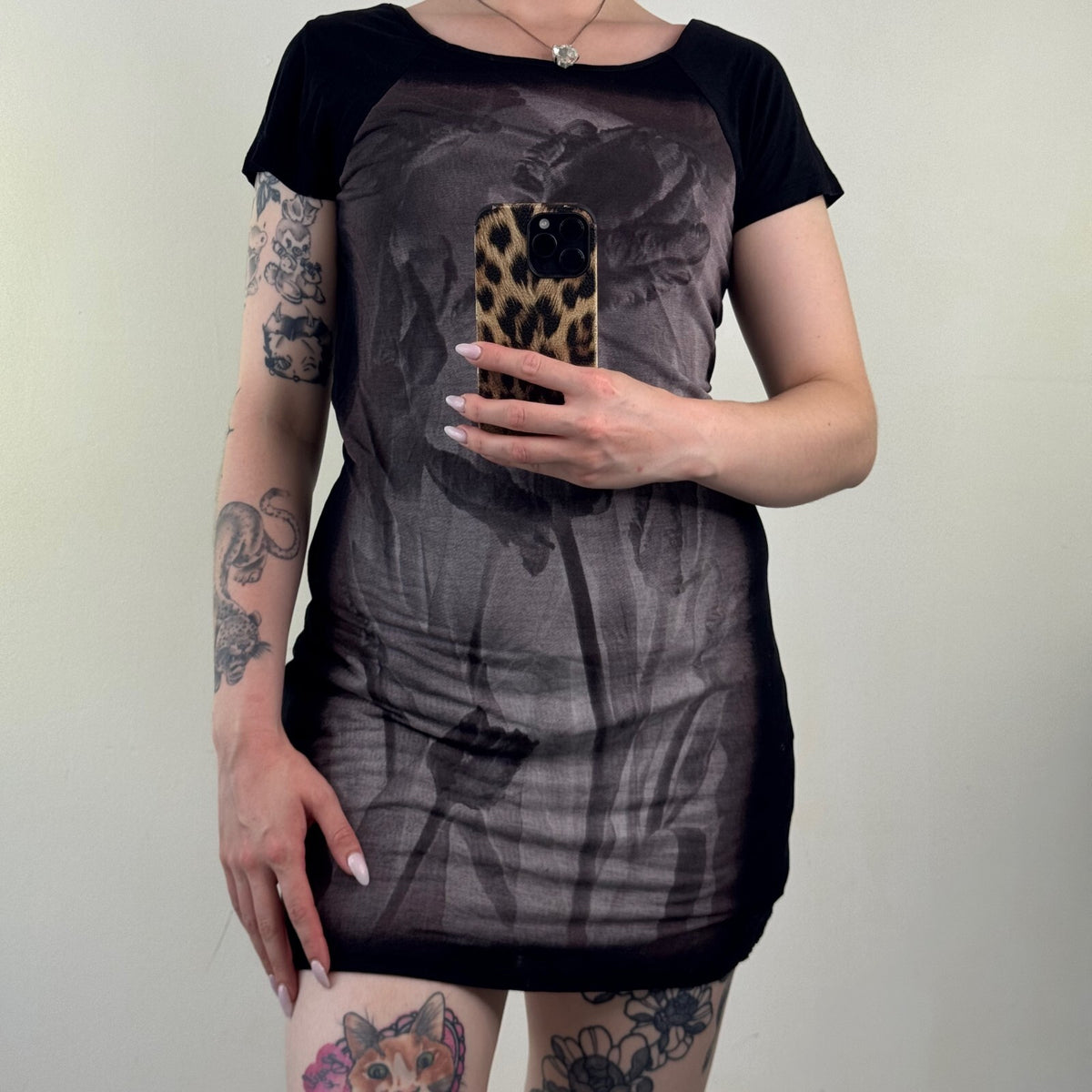 Y2K vintage Ted Baker long t-shirt short sleeve top floral graphic print tunic