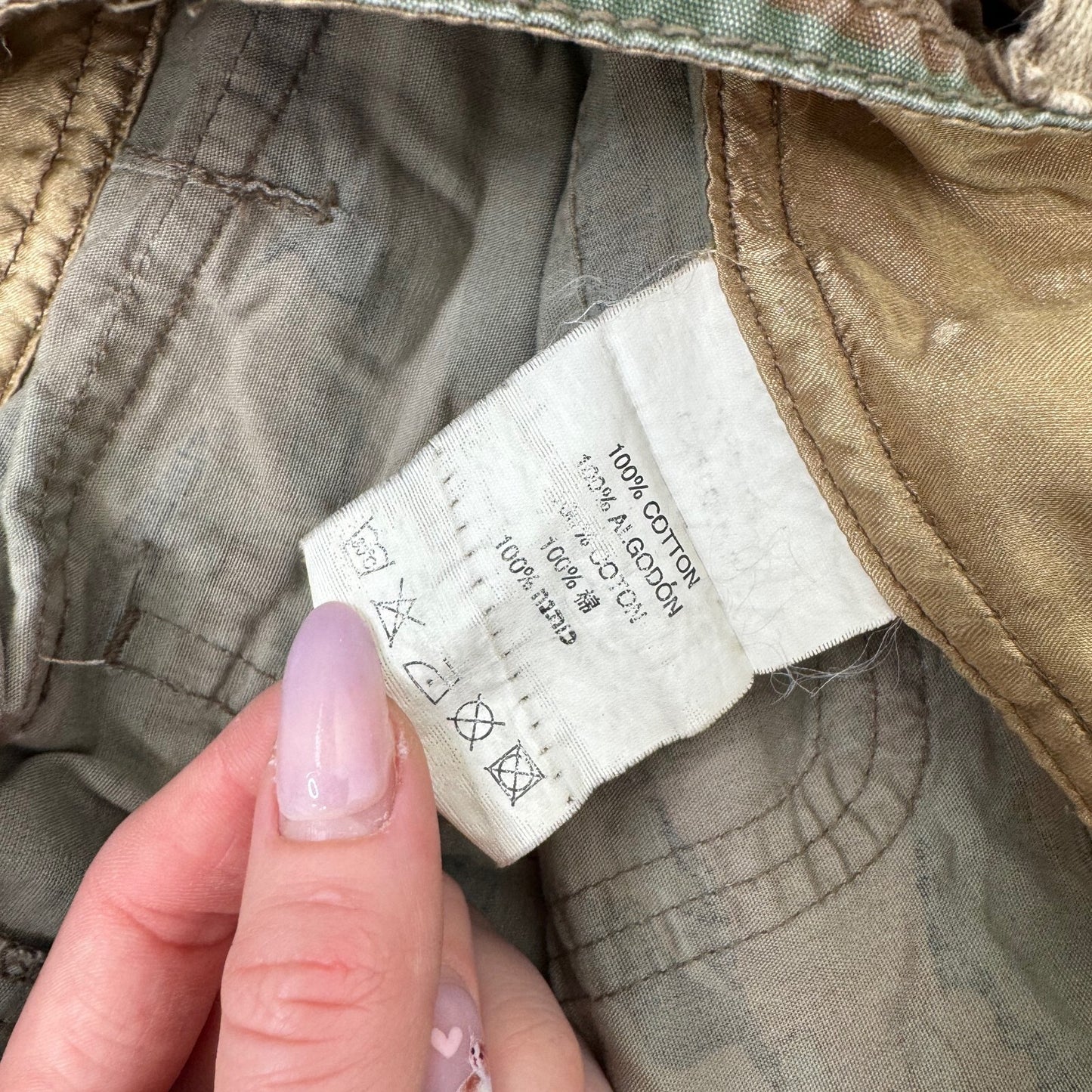Y2K vintage Punkyfish cargo trousers baggy embroidered low rise camo patchwork