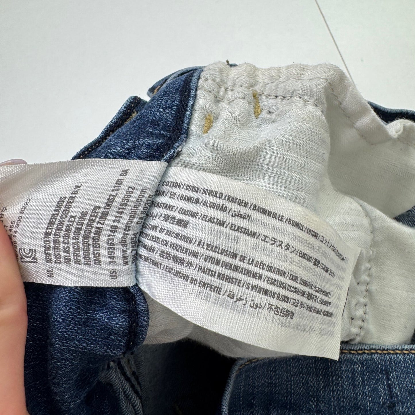 Y2K vintage Abercrombie & Fitch mini shorts denim distressed stretchy faded