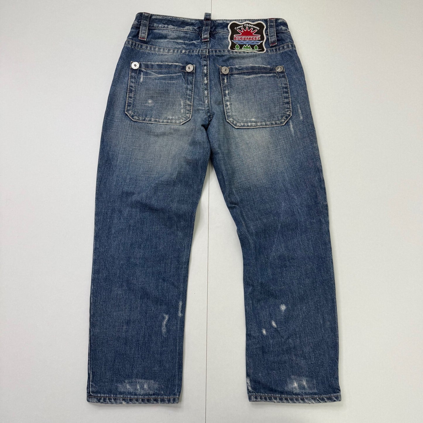 Y2K vintage DSQUARED2 capri jeans denim cropped low rise faded distressed