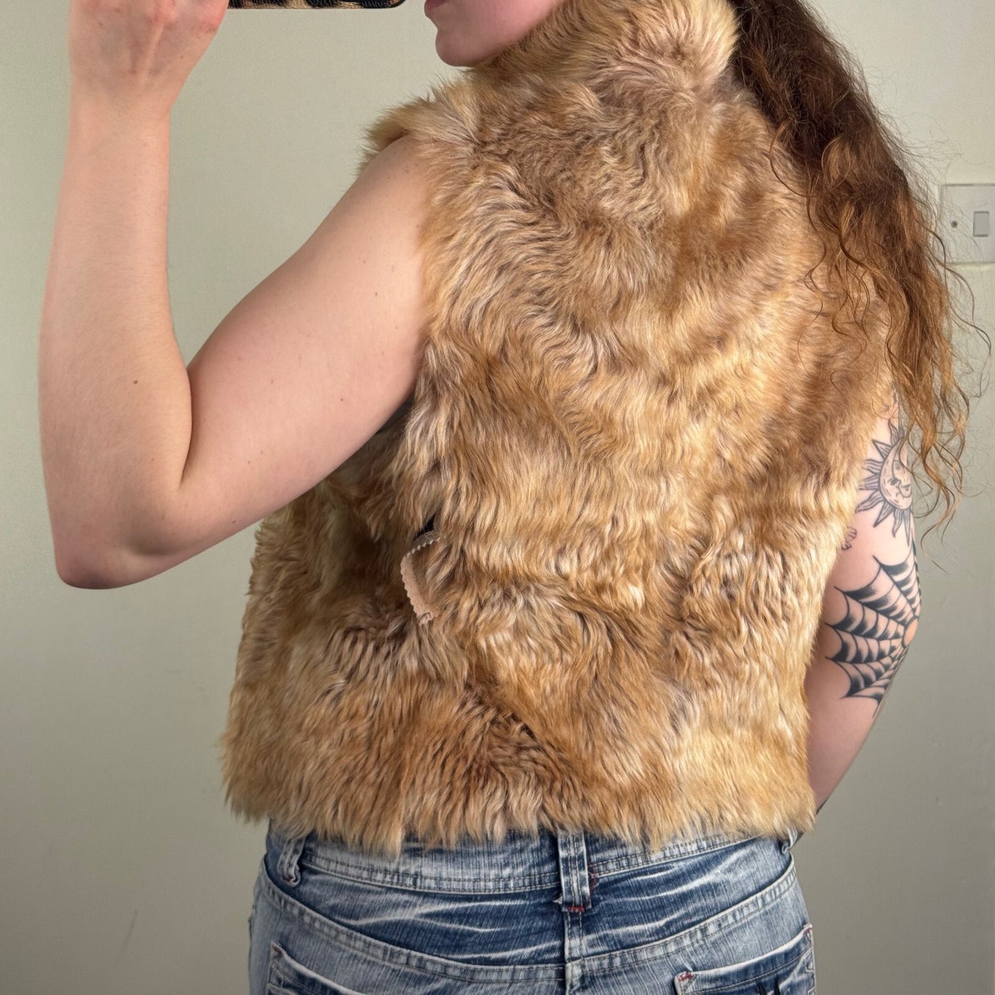 Gushlow & Cole Reversible Toscana Shearling Gilet Genuine Sheepskin Tan Luxury