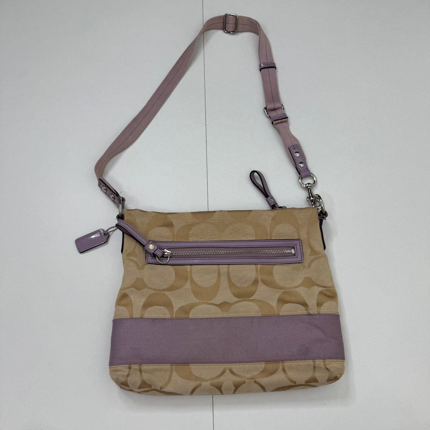 Vintage 2011 Coach Legacy Signature Stripe Swingpack crossbody bag large F17435