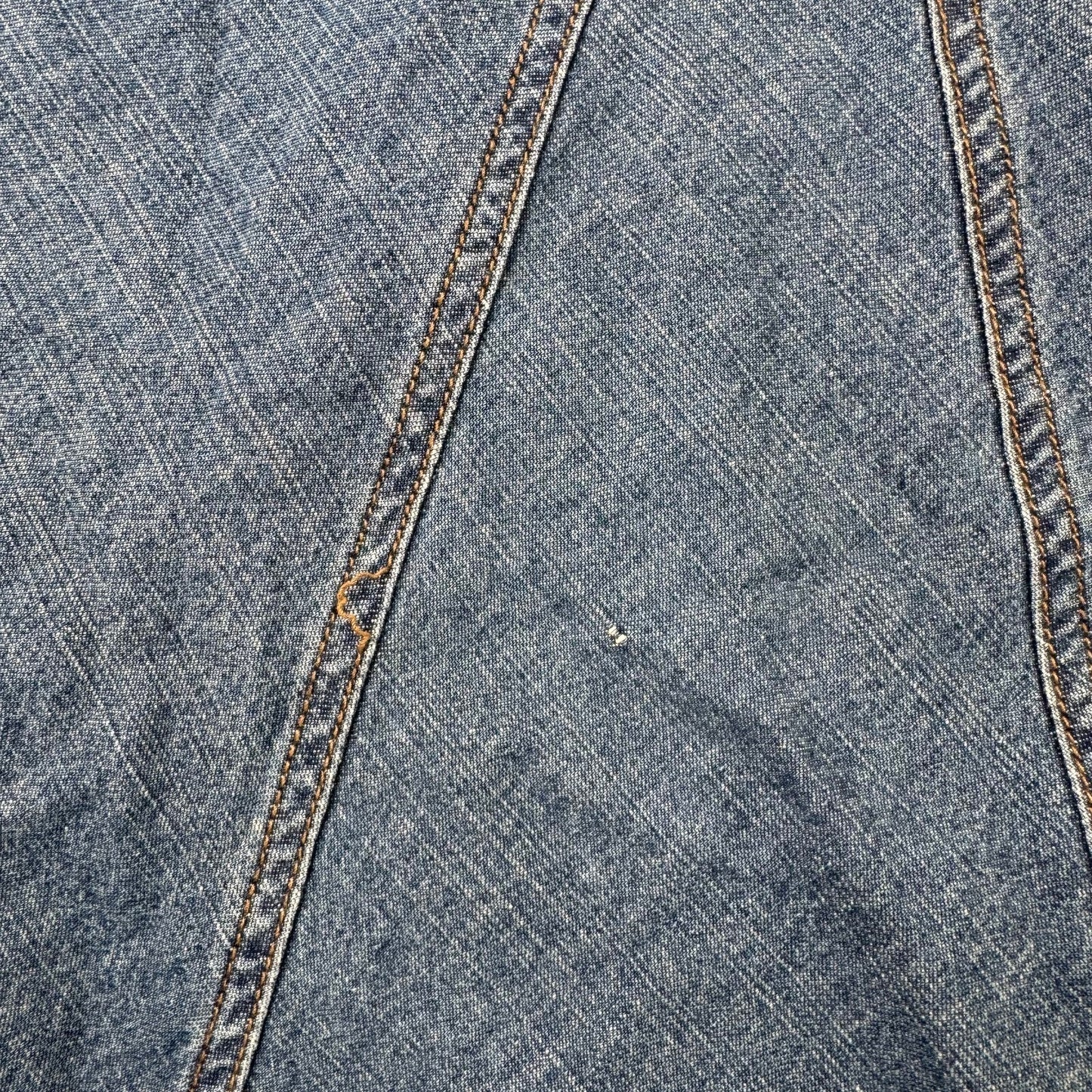 Y2K vintage denim maxi skirt a line mid blue wash 100% cotton