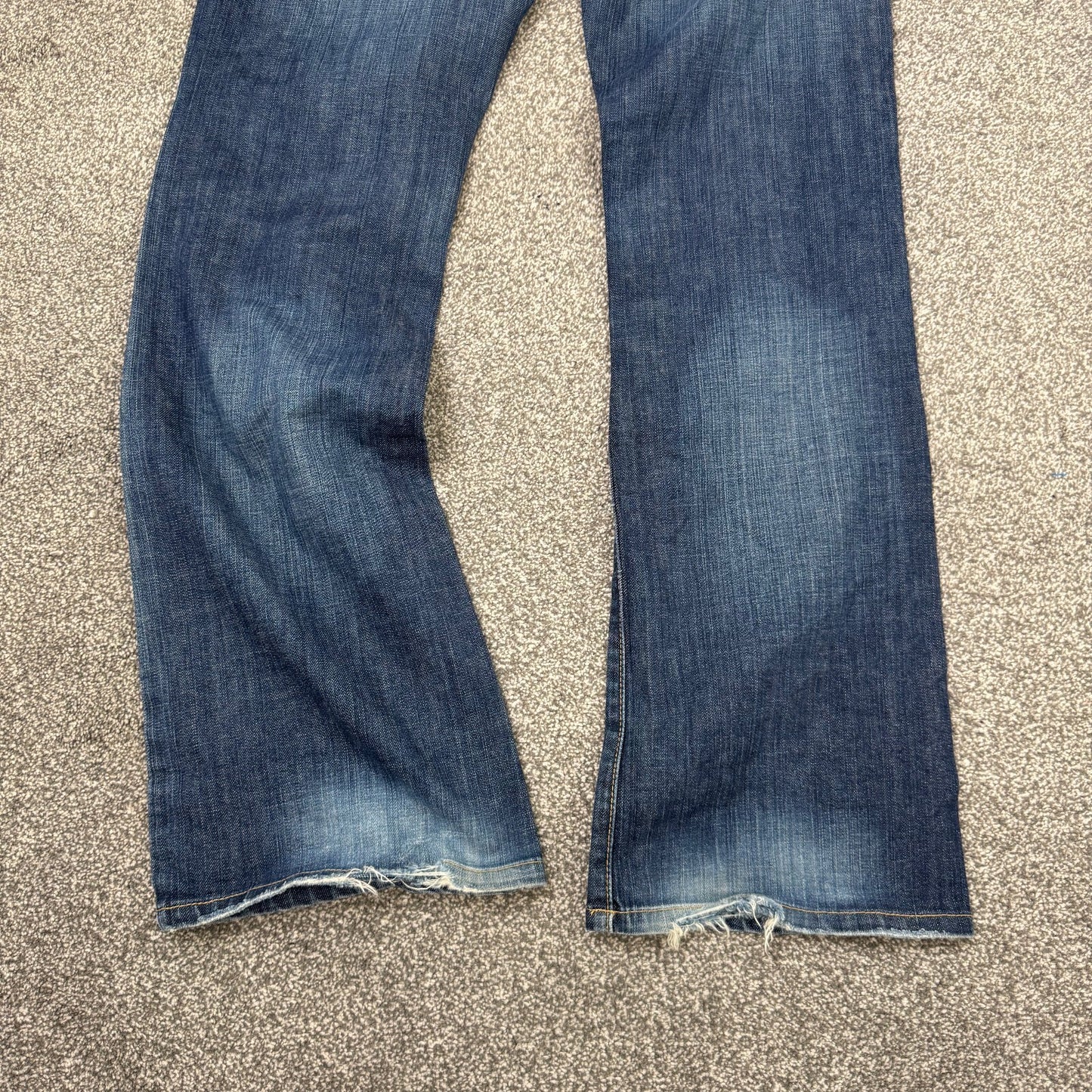 Y2K vintage bootcut denim jeans embroidery dark faded wash sequin distressed