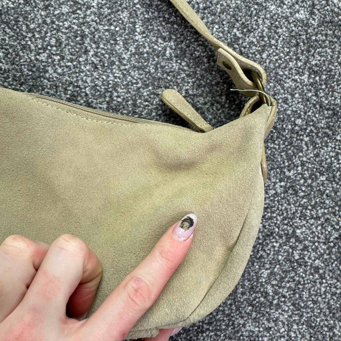 Y2K vintage flower suede mini shoulder bag