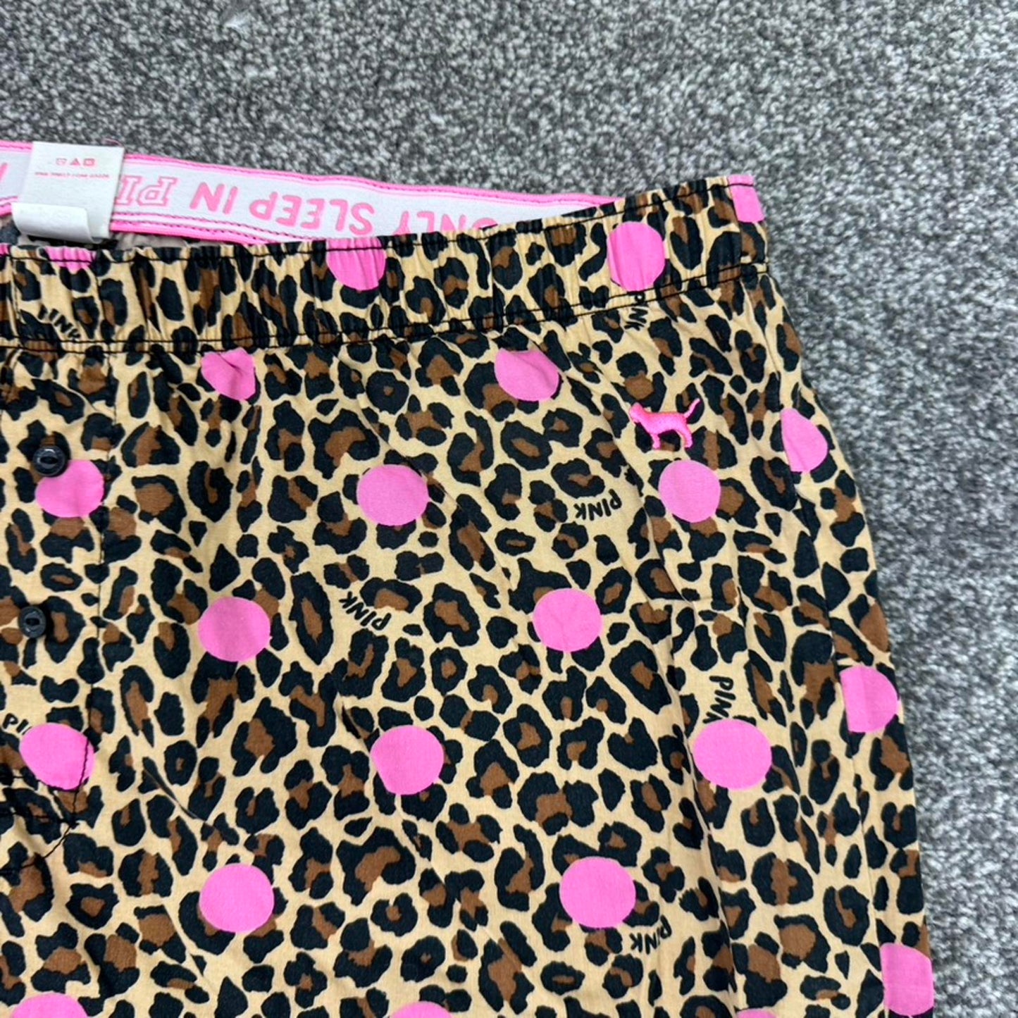 Vintage Victoria Secret PINK pyjama bottoms leopard print baggy polka dot