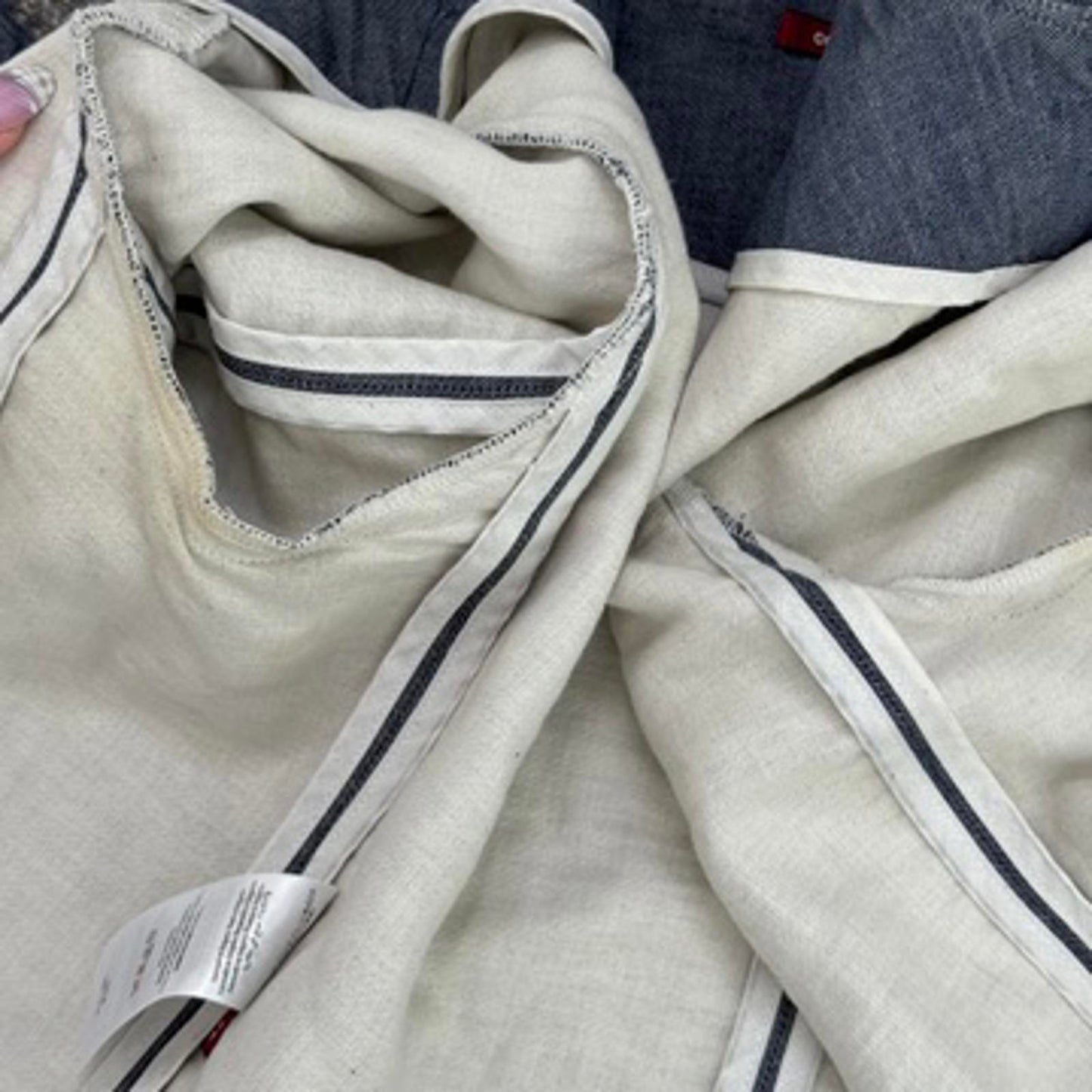 Y2K vintage linen blend pea coat lightweight jacket cropped 3/4 sleeve