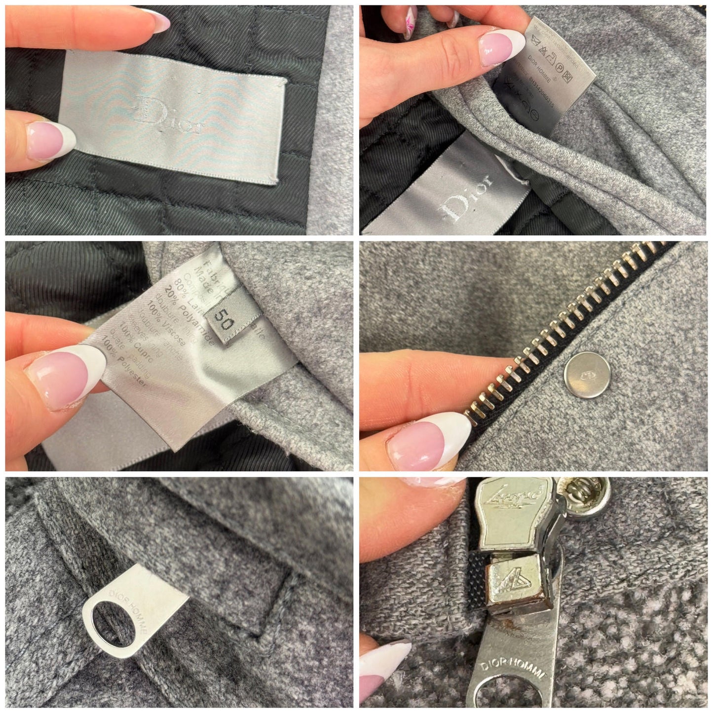 Dior Homme Y2K vintage AW08 Melton jacket wool blend zip up men's high neck coat