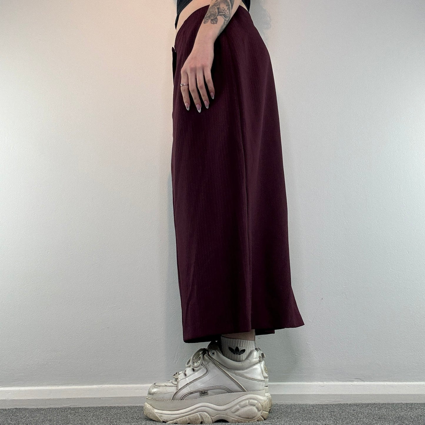 Y2K pinstripe maxi skirt