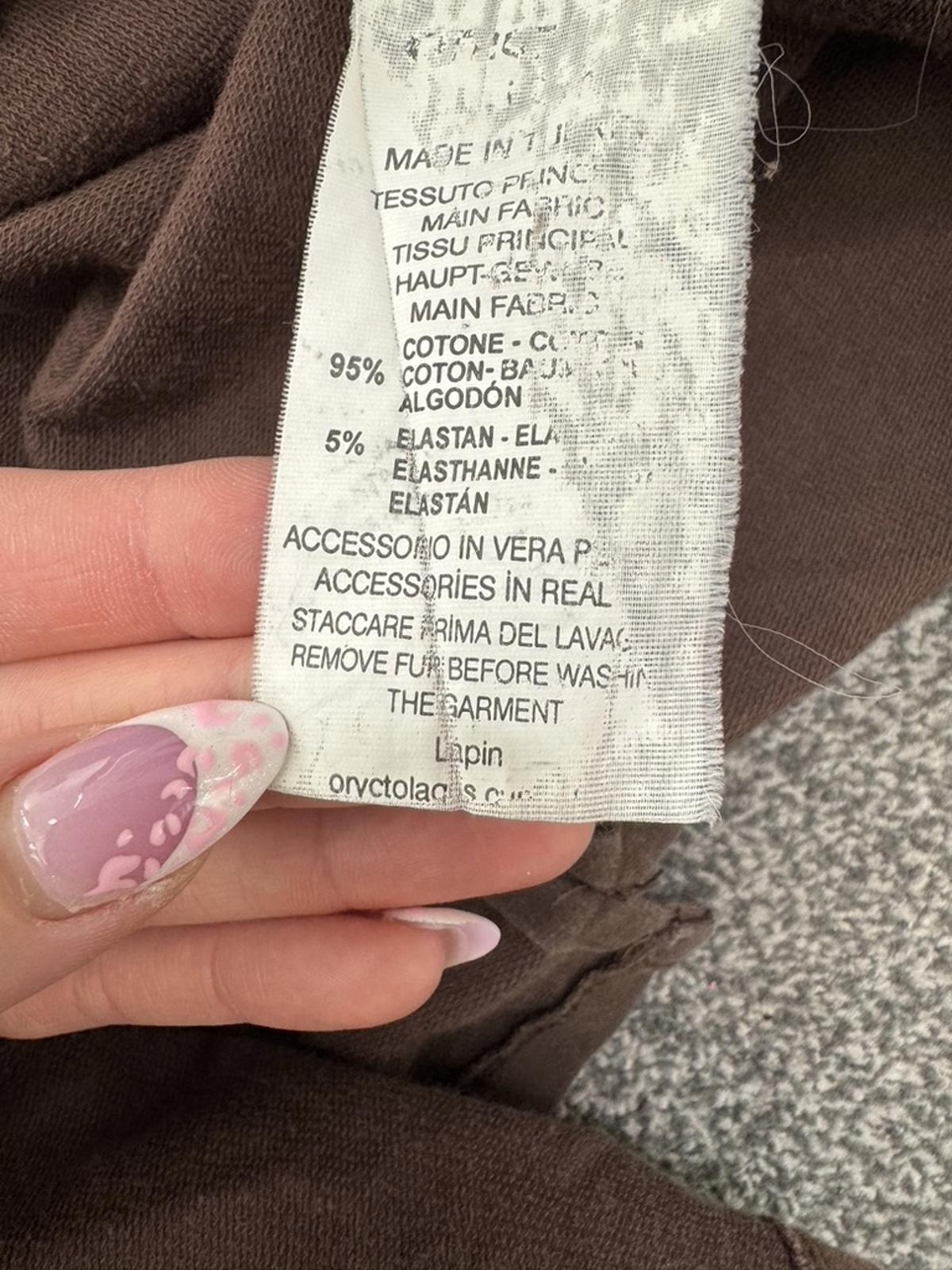 Y2K vintage genuine lapin rabbit fur fitted zip up hoodie camo print archive