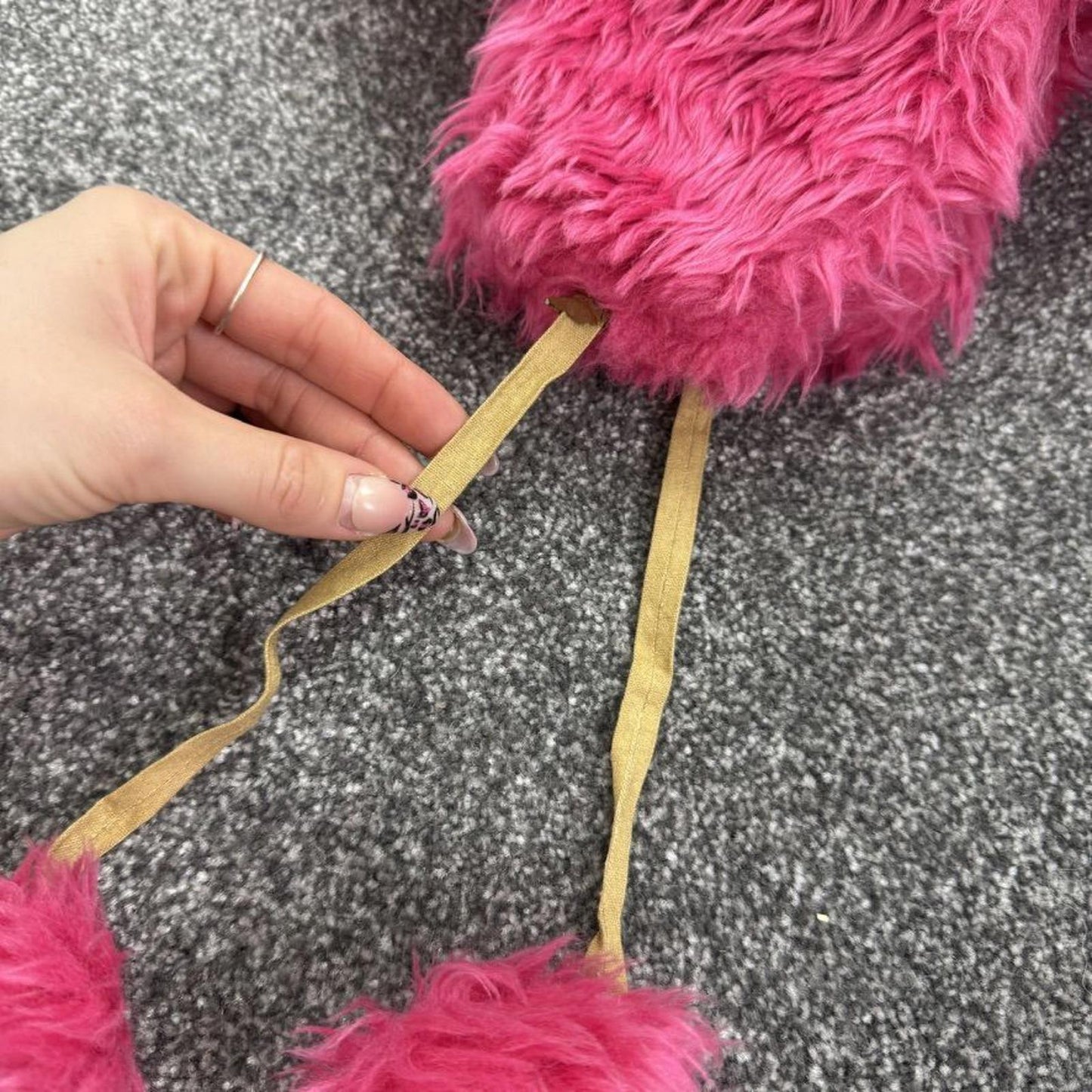 Y2K vintage faux fur trapper hat pom poms pink fluffy