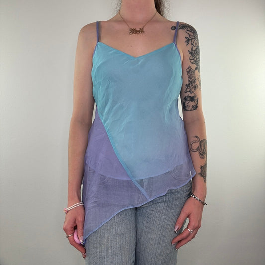 Y2K sheer floaty ombre summer cami top