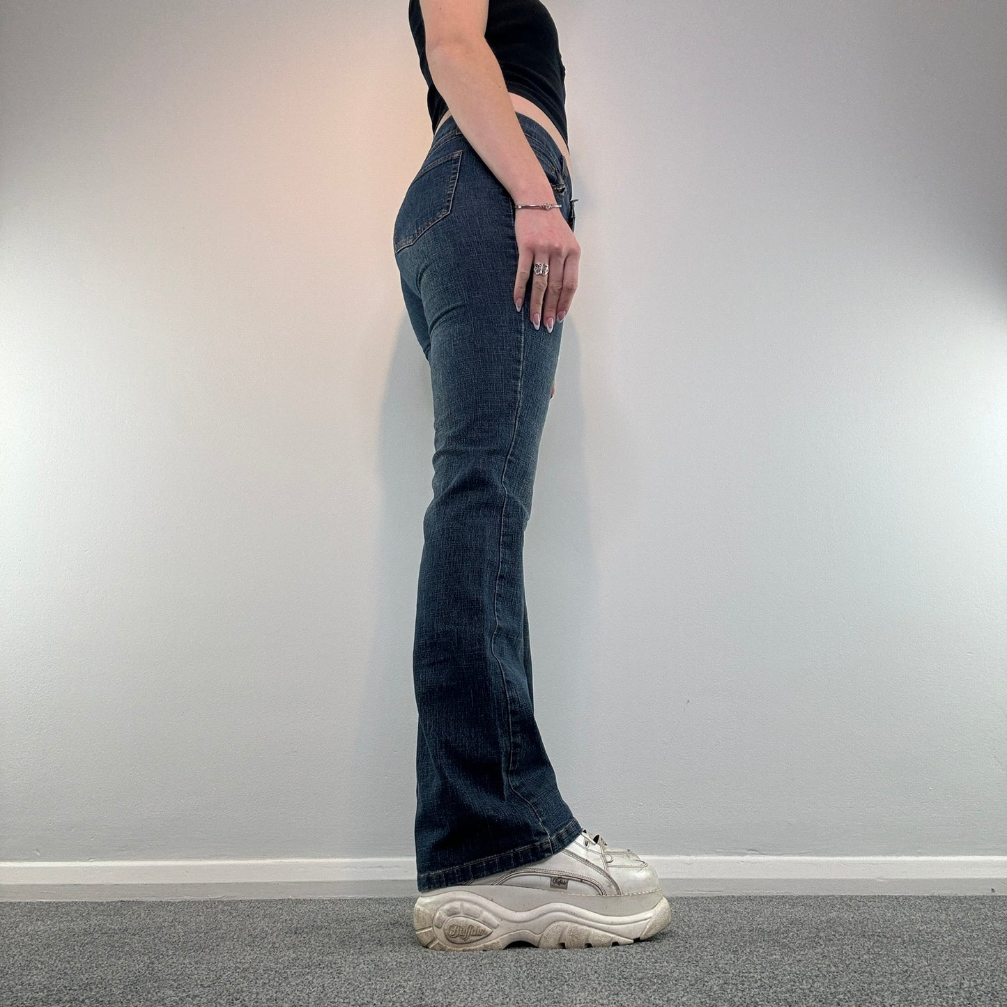 Y2K faded denim bootcut jeans