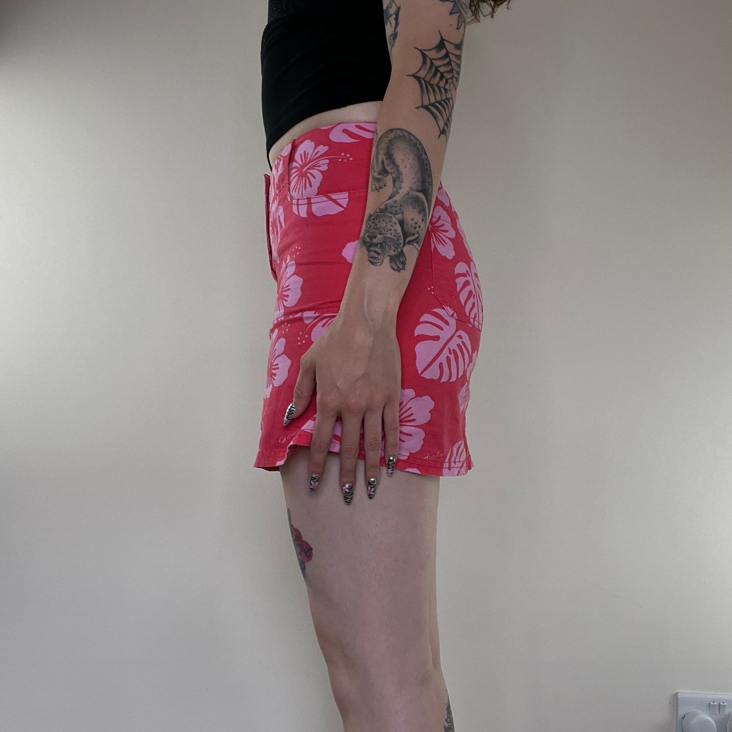 Y2K hibiscus mini skirt summer