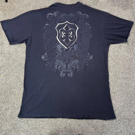 Y2K vintage short sleeve t shirt filigree wings graphic print streetwear XXL