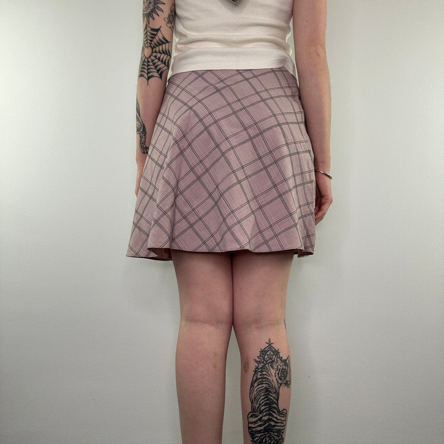 Y2K circle tartan mini skirt