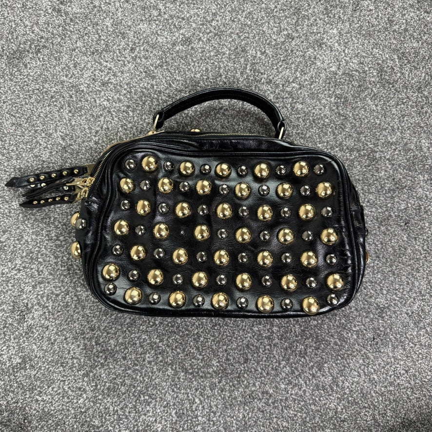 Y2K vintage faux leather studded handbag